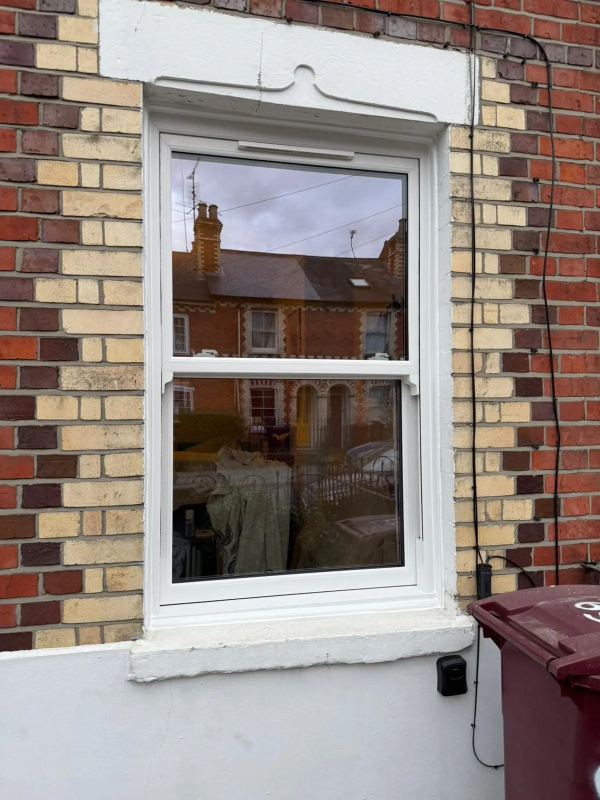 white window in brickwork