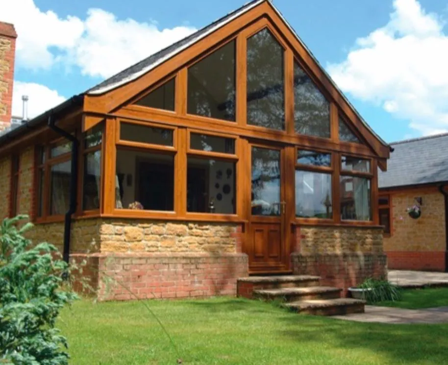 conservatory with new wooden windows
