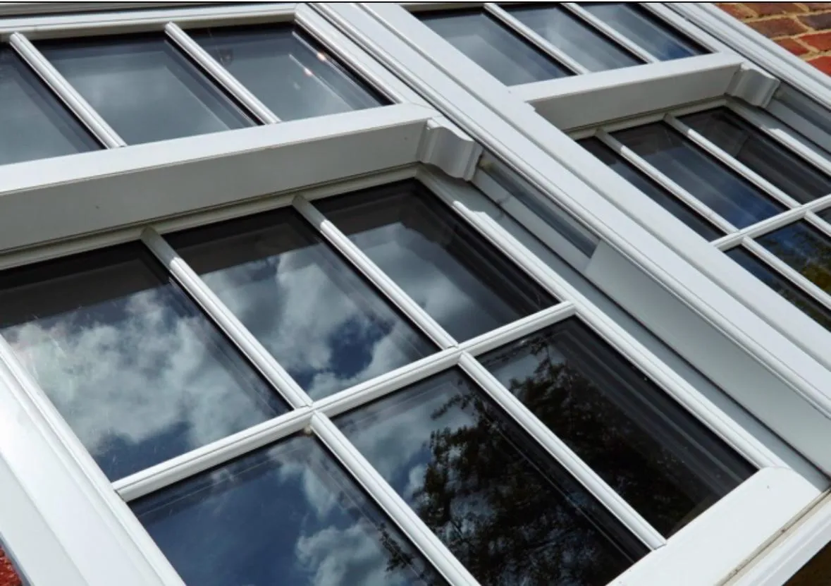 close up of white upvc window
